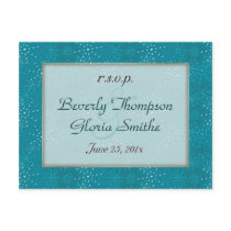 Teal Galaxy Wedding RSVP Post Cards
