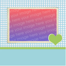 Teal Gingham Green Heart Photosculpture Template Photo Sculptures