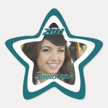 Teal Graduation or Sweet Sixteen Photo Stickers