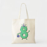 Teal green 8th birthday cartoon. bag