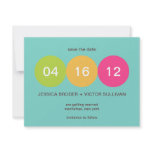 Teal green dot wedding announcement save the date