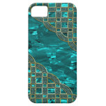 Teal Green Foil, Golden Glitter Lattice iPhone 5 Cover
