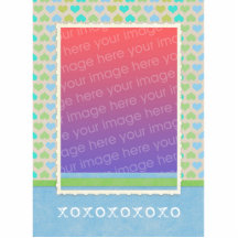 Teal Green Hearts Pattern Photosculpture Template Cut Out