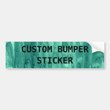 Teal Green Marbled Swirls Painted Background Bumper Stickers