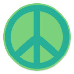 Teal Green Peace Sign Products stickers