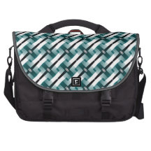 Teal Green Weave Textile Pattern Laptop Bag
