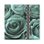 TEAL GREEN Wedding Rose Bouquet with Lace magnets