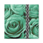TEAL GREEN Wedding Rose Bouquet with Lace magnets