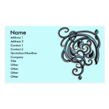Teal Grunge Biz Card Business Cards