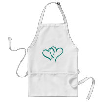 Teal Hearts Apron
