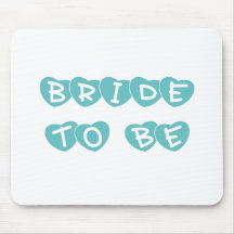 Teal Hearts Bride to Be Mouse Mats