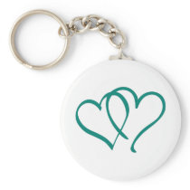 Teal Hearts Key Chains