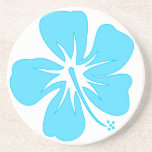 Teal Hibiscus Drink Coaster