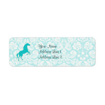 Teal Horse Custom Return Address Labels