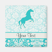 Teal Horse Fridge Magnets