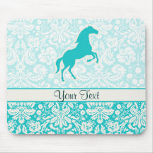 Teal Horse Mouse Pad