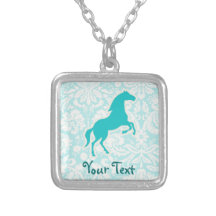 Teal Horse Necklace