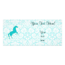 Teal Horse Rack Card Template