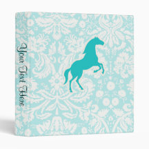 Teal Horse Vinyl Binder