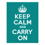 Teal Keep Calm and Carry On Invite