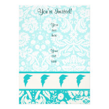 Teal Lightning Bolt Invitations