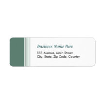Teal Lined Return Address Label