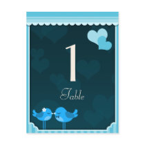 Teal Love Birds Table Cards set 1 Post Card
