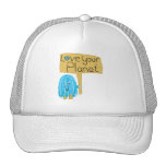 Teal love your planet mesh hats