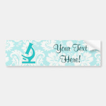 Teal Microscope; Cute Bumper Sticker