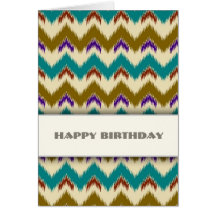 Teal Native Tribal Chevron Pattern Cards