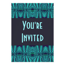 Teal Navy Abstract Custom Invitation