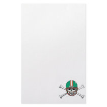 Teal & Orange Skull & Crossbones Football