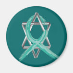 Teal Ovarian Cancer Survivor's Ribbon Magnet