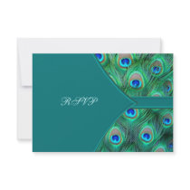 Teal Peacock Elegant Peacock Wedding RSVP