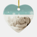 Teal Photo Baby's 1st Christmas Ornament