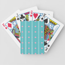 Teal Pink Diamond Stripe Pattern playing cards