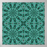 Teal Pinwheels Abstract Poster