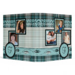 Teal Plaid Family Photograph Monogram Album binders