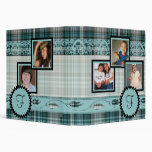 Teal Plaid Family Photograph Monogram Album Vinyl Binder