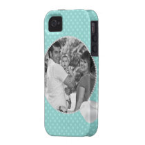 Teal Polka Dots and Dog Tags Photo iPhone4 Case casemate cases