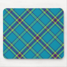 Teal/Purple/Lime Tartan Plaid Mousepad