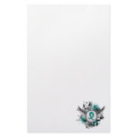 Teal Ribbon And Wings Ovarian Cancer Customized Stationery