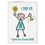 Teal Ribbon Chemo Bell Card