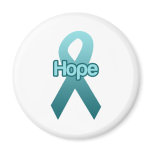 Teal Ribbon for Hope Fridge Magnet