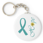 Teal Ribbon Hope Key Chain keychains