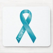 Teal Ribbon Mouse Pads