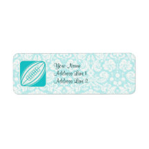Teal Rugby Custom Return Address Labels