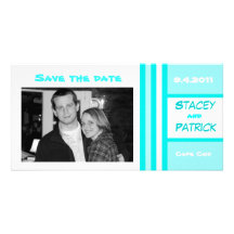 Teal Save the Date Photo Cards