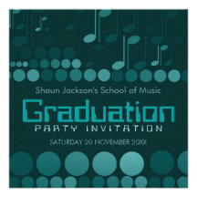 Teal School of Music Graduation Invitation