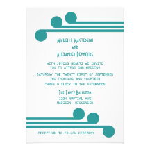 Teal Simple Deco Chic Wedding Invite
